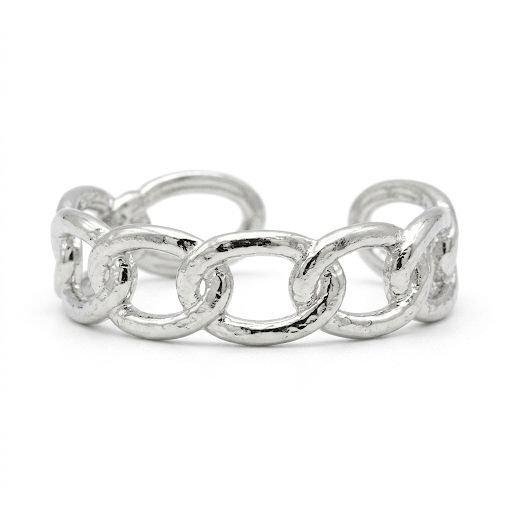Silver Curb Chain Ring