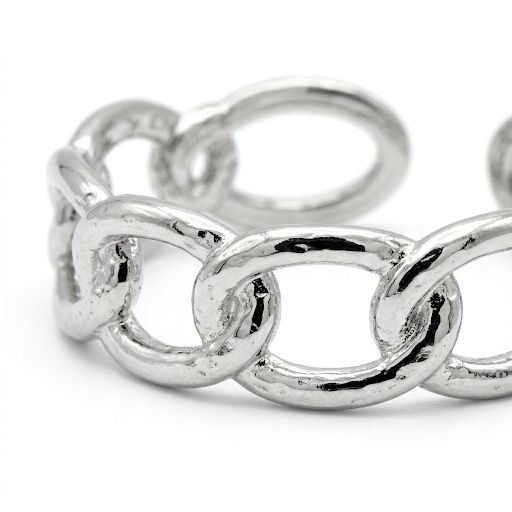 Silver Curb Chain Ring