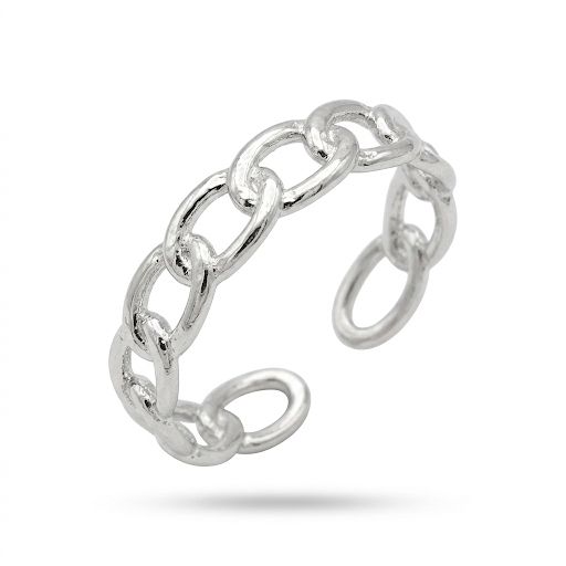 Silver Curb Chain Ring