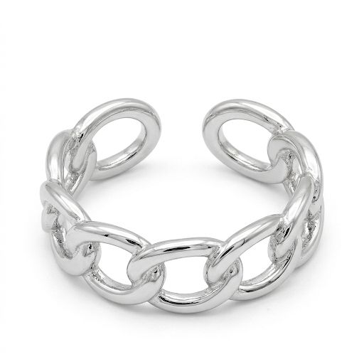 Silver Curb Chain Ring