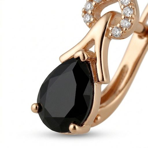 Black Onyx-Style Stones Earrings