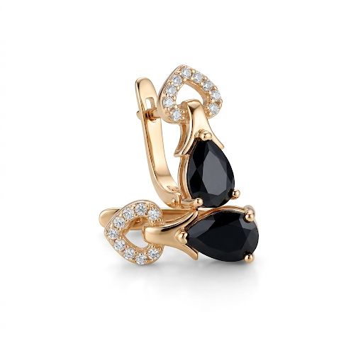 Black Onyx-Style Stones Earrings