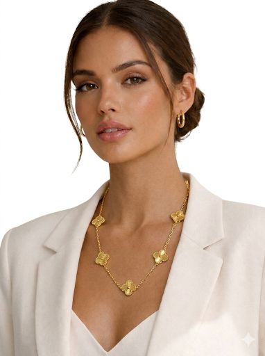 Gold V- Clef Necklace