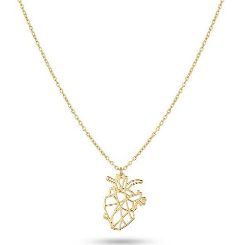 Geometric Heart Pendant Necklace.