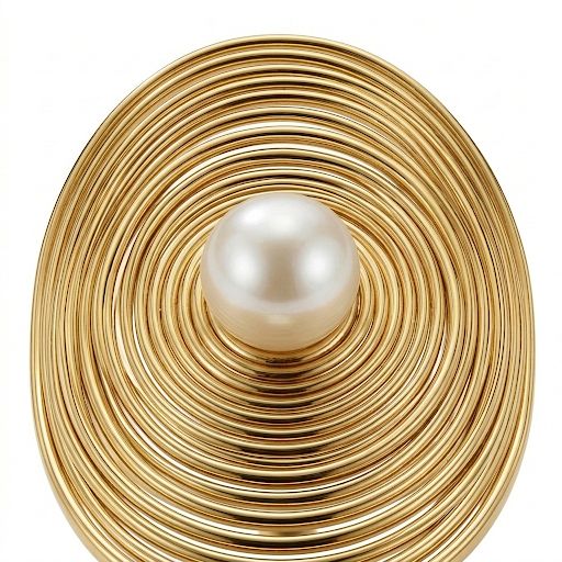 Spiral Oval Pearl Ring