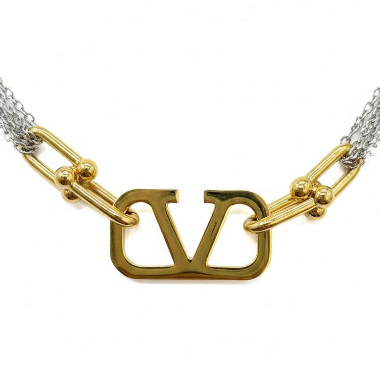 Silve x Gold V Infinity Necklace