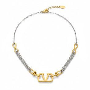 Silve x Gold V Infinity Necklace