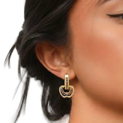 Colourful Apple Shaped Drop Hoop