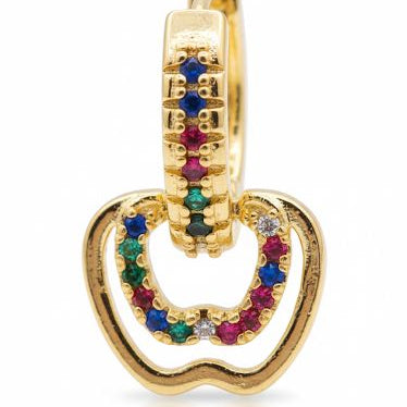 Colourful Apple Shaped Drop Hoop