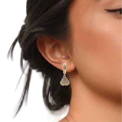 Clover Rhinestones Hoop Earrings