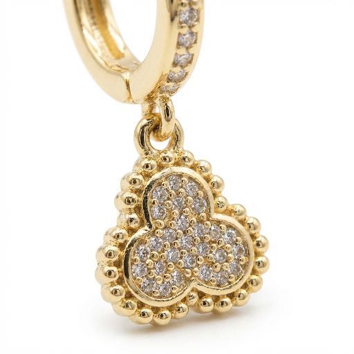 Clover Rhinestones Hoop Earrings