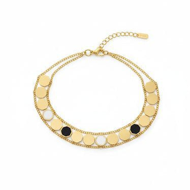 Double Layered Gold Disc Bracelet