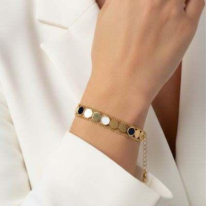 Double Layered Gold Disc Bracelet