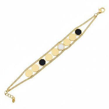Double Layered Gold Disc Bracelet
