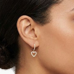 Heart Charm Hoop Earrings