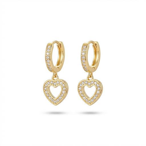 Heart Charm Hoop Earrings