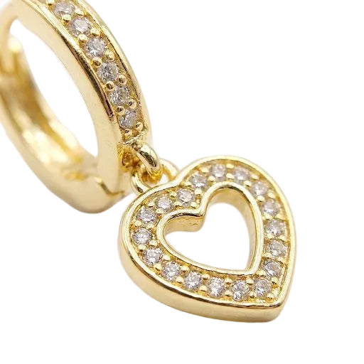 Heart Charm Hoop Earrings
