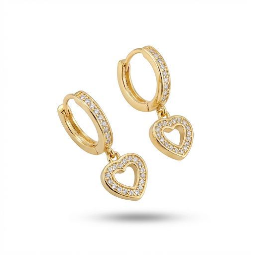 Heart Charm Hoop Earrings