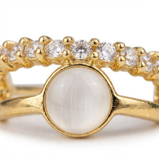 Half Hoop White Stone Earrings