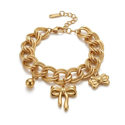 The Elara Bow Charm Bracelet