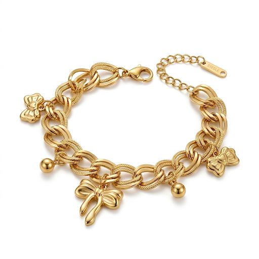 The Elara Bow Charm Bracelet
