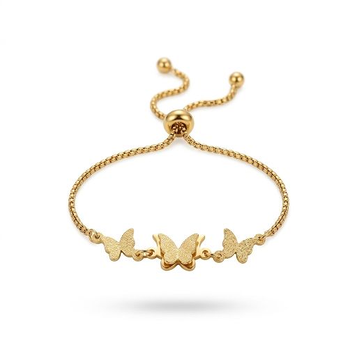Three Butterfly Bolo Bracelet