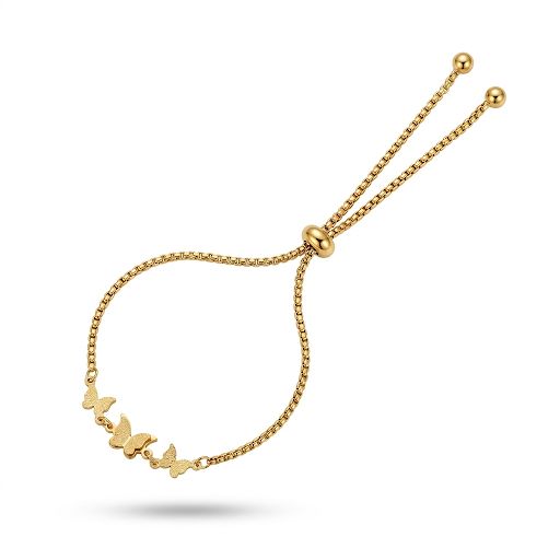 Three Butterfly Bolo Bracelet