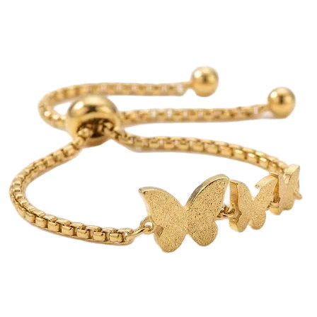Three Butterfly Bolo Bracelet