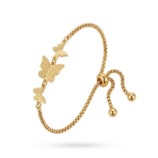 Three Butterfly Bolo Bracelet