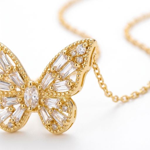 Crystal Butterfly Pendant Bracelet