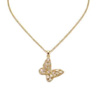 Crystal Butterfly Pendant Bracelet