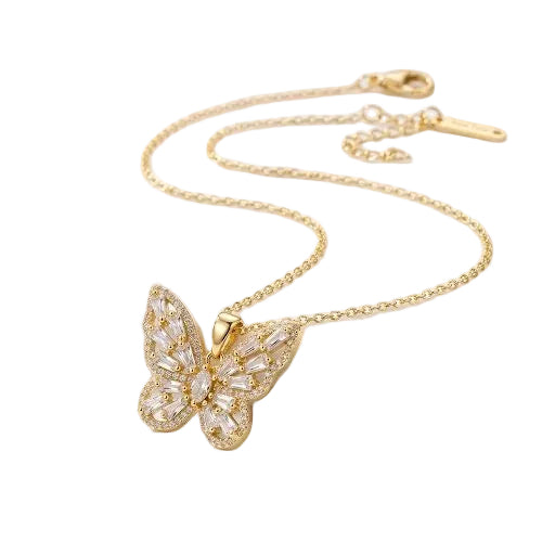 Crystal Butterfly Pendant Bracelet