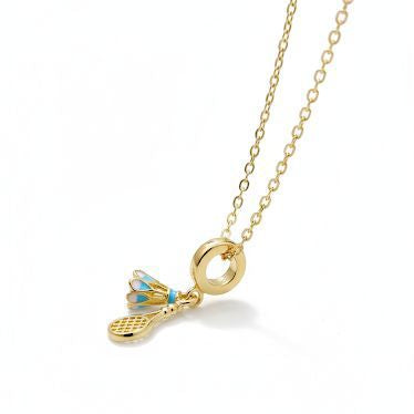 Badminton Racket & Shuttlecock Pendant Necklace