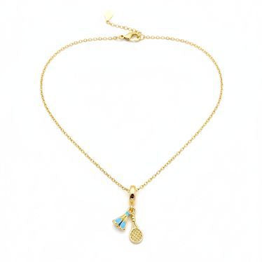 Badminton Racket & Shuttlecock Pendant Necklace