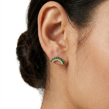 Green Fan Earrings