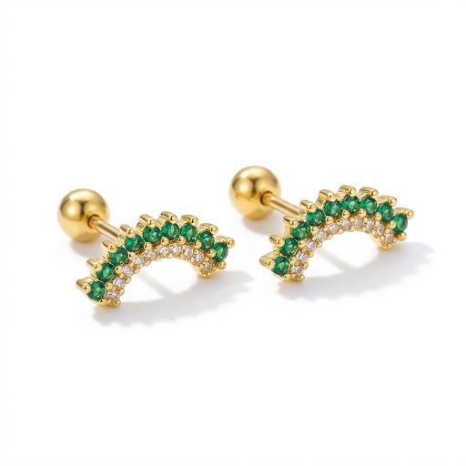 Green Fan Earrings