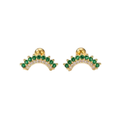 Green Fan Earrings