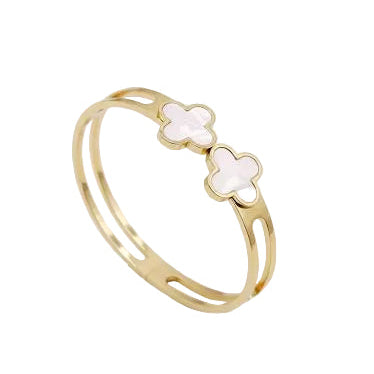 Double Clover Pearl Bangle