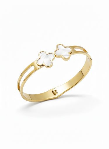 Double Clover Pearl Bangle