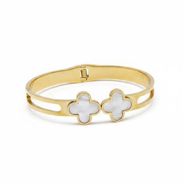 Double Clover Pearl Bangle