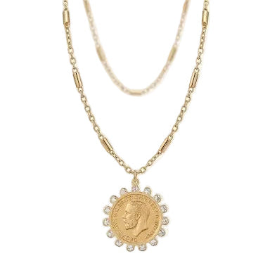 King Coin Pendant Necklace