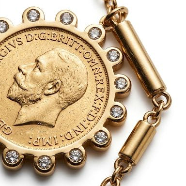 King Coin Pendant Necklace