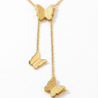 Dainty Butterfly Drop Necklace