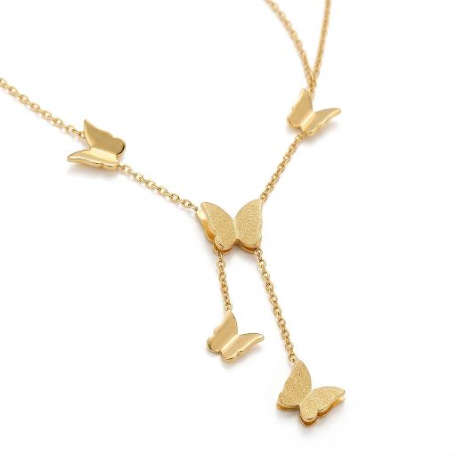 Dainty Butterfly Drop Necklace