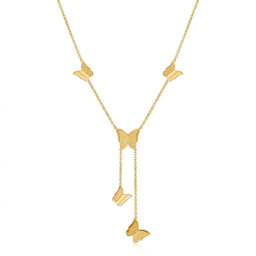 Dainty Butterfly Drop Necklace