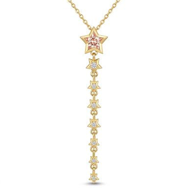 Gold Star Tassel Drop Necklace