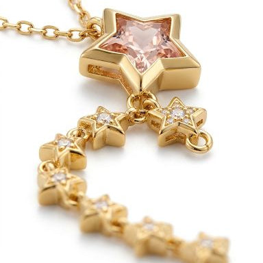 Gold Star Tassel Drop Necklace