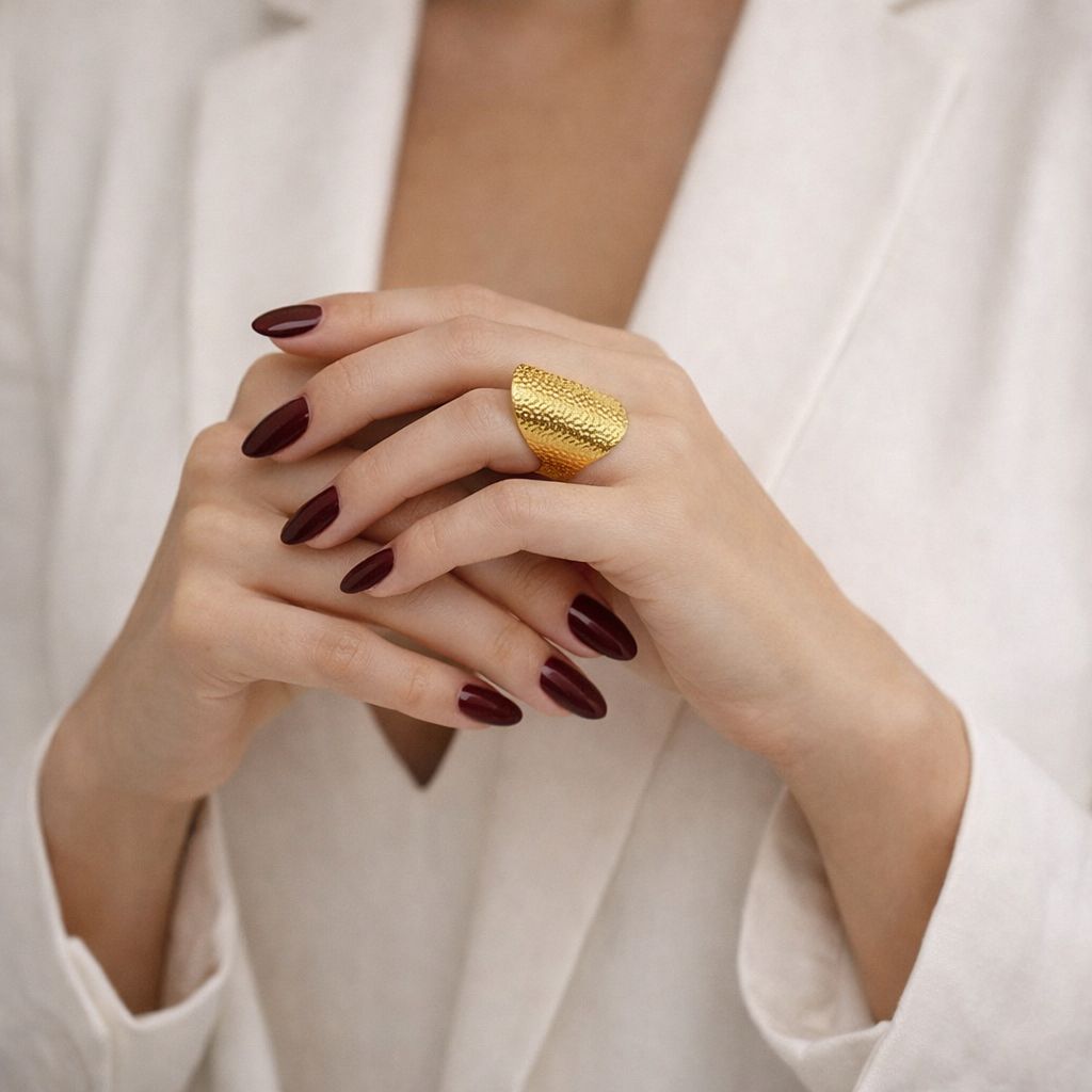 Chunky Textured Gold Ring