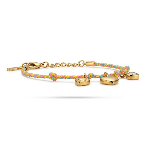 Triple Heart Charm Braided Cord Bracelet