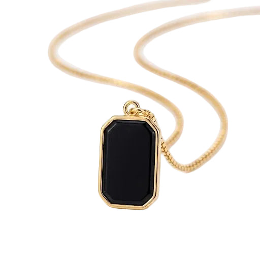 Black Geometric Pendant Necklace